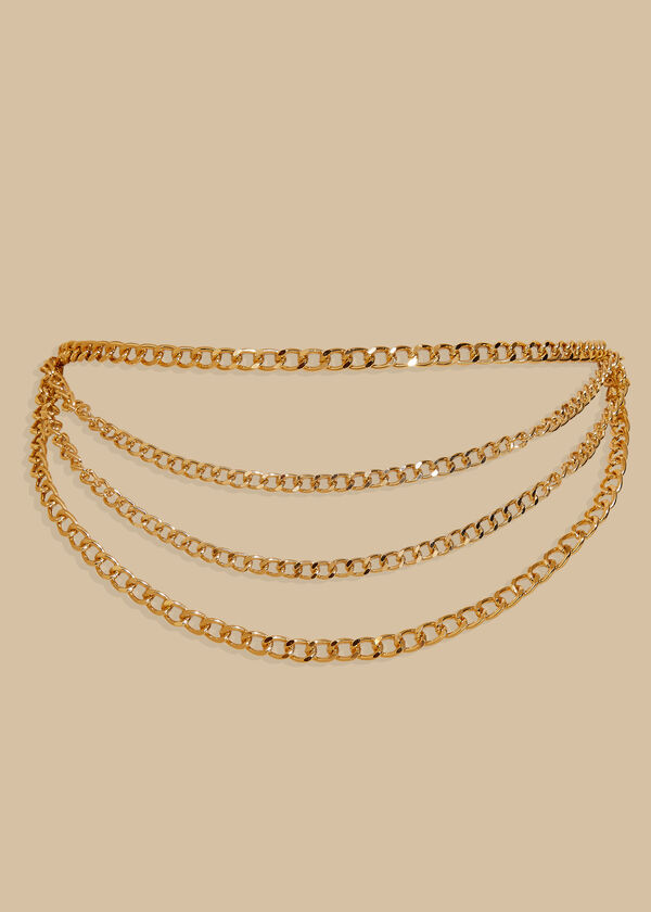 Gold Multi-Strand Chain Belt, Gold image number 1