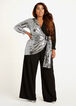 Sequin Colorblock Wrap Jumpsuit, Silver image number 0