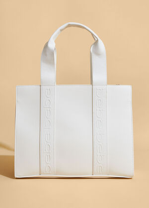 Bebe Hana Faux Leather Tote, White image number 1