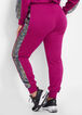 Pink Reverse Sequin Sides Joggers, Raspberry Radiance image number 3