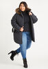 Faux Shearling Trimmed Puffer Coat, Black image number 3