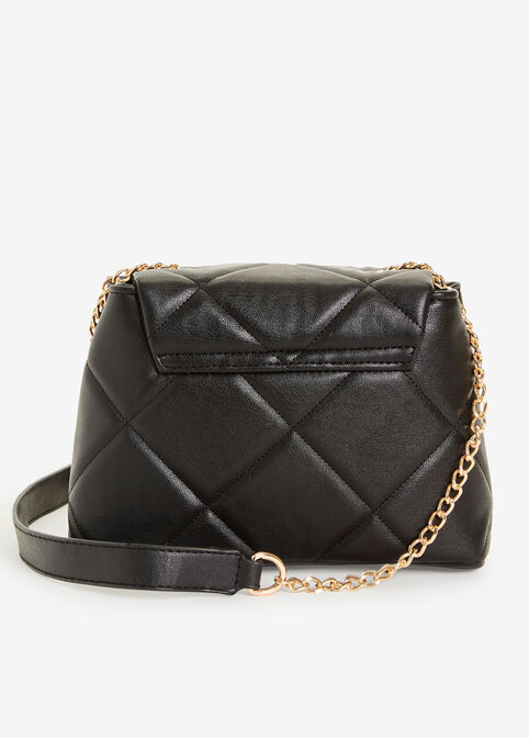 Bebe City Quilted Crossbody, Black image number 1