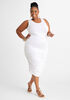 Ruched Jersey Bodycon Dress, White image number 0