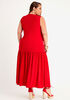 Pintucked Jersey Midi Dress, Red image number 1