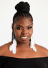 Feather Fringe Earrings, White image number 1