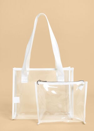 Clear Pouch And Tote Set, Clear image number 0