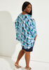 Printed Crepe Poncho, Ice Green image number 1