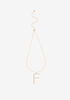 Pave Crystal F Initial Necklace, Gold image number 1