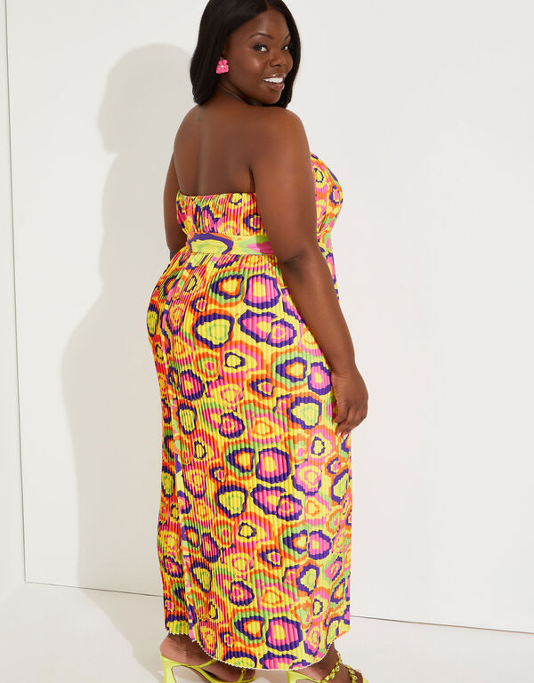 Strapless Printed Maxi Dress, Multi image number 1
