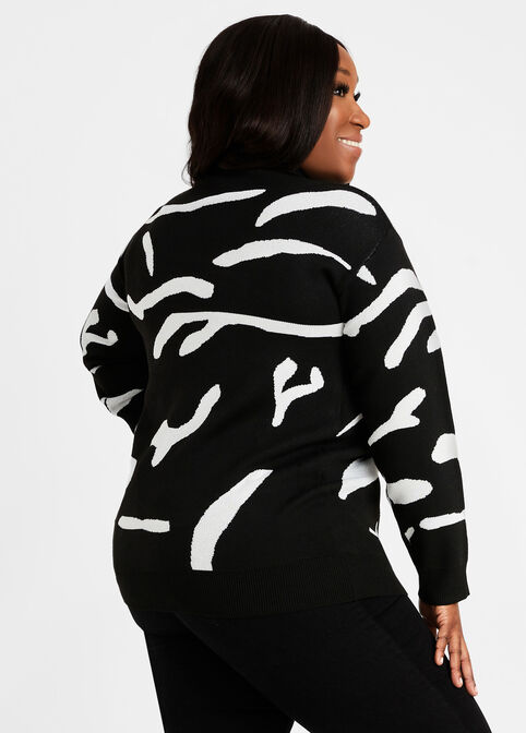 Rhinestone Abstract Sweater, Black image number 1