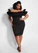 Plus Size Ruffle Scuba Off The Shoulder Bodycon Mini Party Dress image number 0