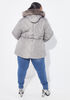 Faux Fur Hooded Puffer Coat, Charcoal image number 1