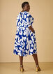 Swirl Print Textured A Line Dress, Surf The Web image number 1