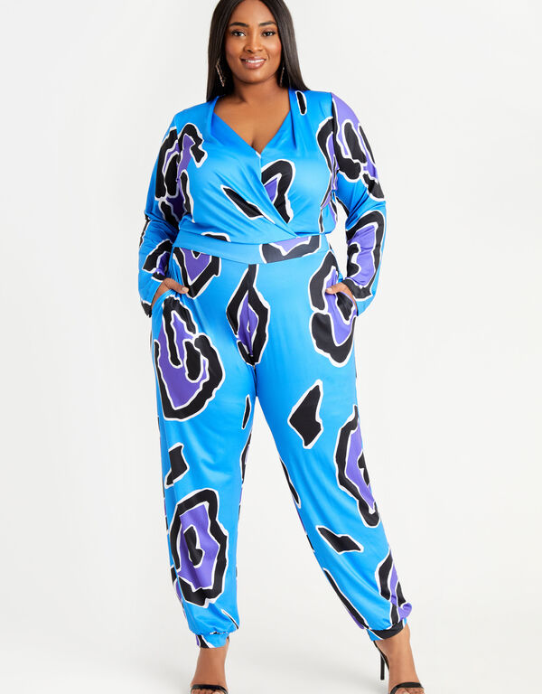 Tall Abstract Jogger Jumpsuit, Sodalite image number 0