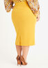 Stretch Crepe Pencil Skirt, Nugget Gold image number 1