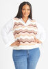 Chevron Pointelle Knit Vest, Ivory image number 1