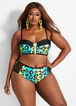 YMI Leopard Mesh Bustier Two Piece, Lime Rickey image number 0