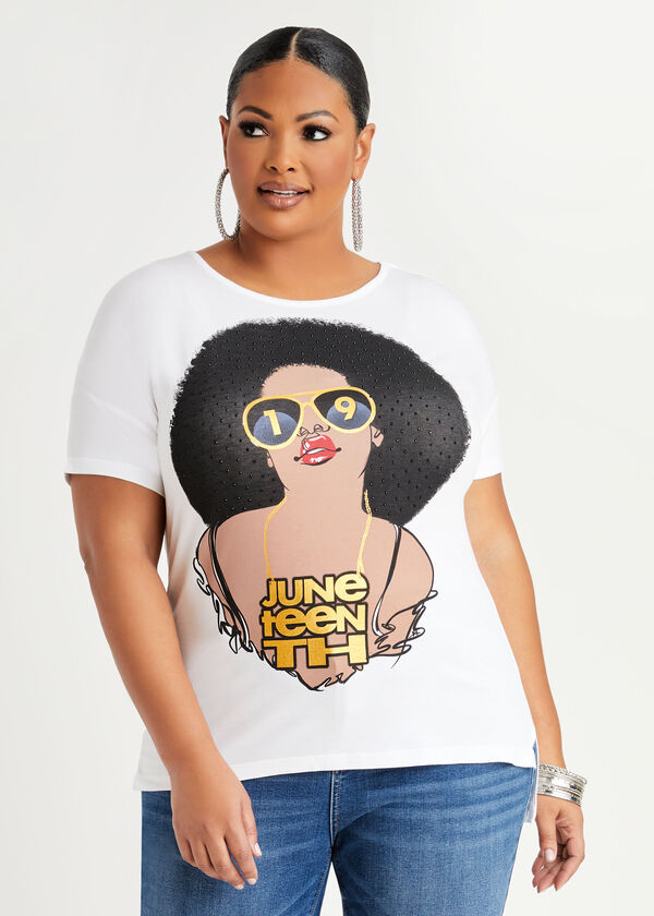 Juneteenth Necklace Graphic Tee, White image number 0