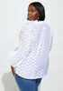 Heart Jacquard Organza Shirt, White image number 1