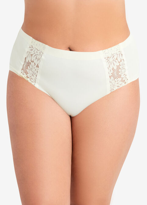 Microfiber & Lace Hipster Panty, Yellow image number 0