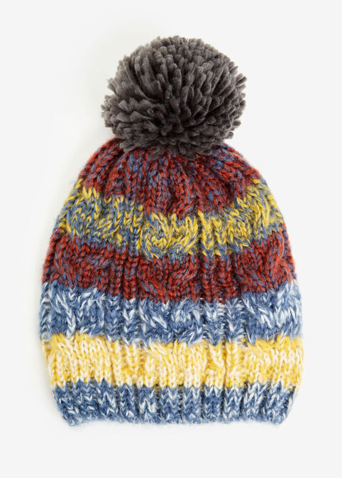 Multi Ombre Cable Pompom Beanie, Multi image number 1