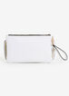 Studded Bow Faux Leather Clutch, White image number 1