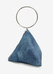 Blue Faux Leather Pyramid Bag, Denim image number 1