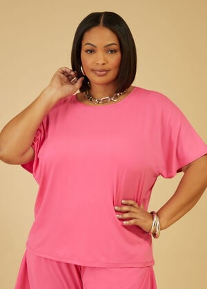 Dolman Sleeved Knit Top, Fuchsia image number 0