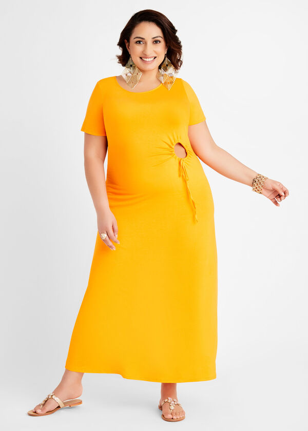 Side Tie Cutout Maxi Dress, Carrot Curl image number 0