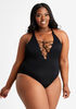 YMI Black Lace Up 1pc Swimsuit, Black image number 0