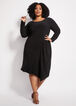 Plus Size Chic Ruched Sleeve Shift Asymmetric Knee Length Dresses image number 0