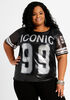 Iconic Sequin Graphic Jersey Tee, Black image number 0