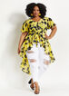 Belted Floral Puff Sleeve Duster, Buttercup image number 0