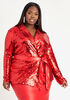 Sequin Embellished Mesh Jacket, Barbados Cherry image number 0