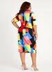 Geo Colorblock Pique Sheath Dress, Black Combo image number 1
