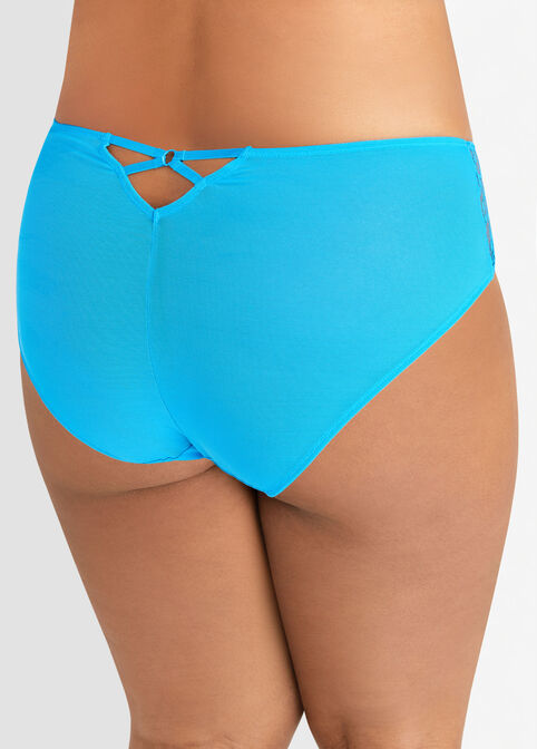 Mesh & Lace Cutout Brief Panty, Light Pastel Blue image number 1