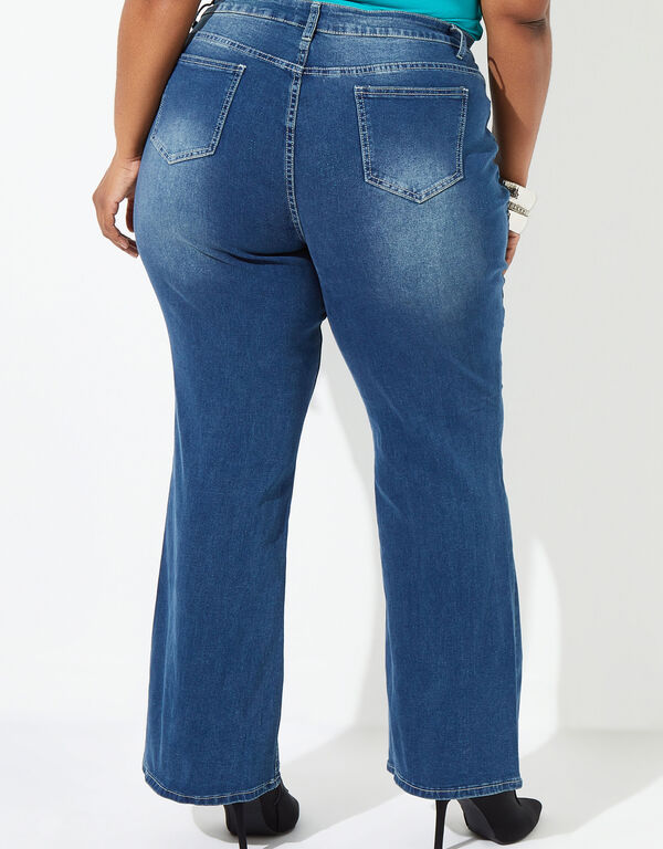 High Rise Bootcut Jeans, Medium Blue image number 1