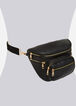 Oversize Faux Leather Fanny Pack, Black image number 1