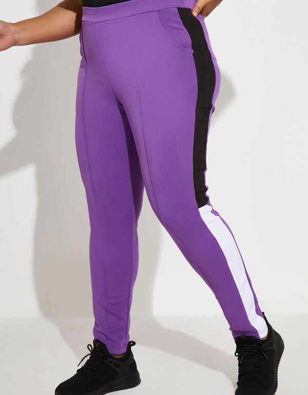 Seam Detailed Colorblock Pants, Purple Magic image number 0