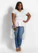Peplum Sheer Train Accent Top, White image number 0
