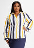 Tall Dot Stripe Button Up Top, Peacoat image number 0