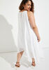 Chain Trimmed Crepe Midi Dress, White image number 1