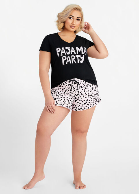 YMI Pajama Party PJ Short Set, Black image number 0