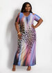 Ombre Animal Print Midi Dress, Multi image number 0