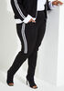 Striped Stretch Knit Leggings, Black White image number 0