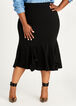 Plus Size Ruffle Hem Stretch Knit High Waist Bodycon Midi Skirt image number 0