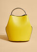 Top Handle Faux Leather Bucket Bag, Maize image number 2