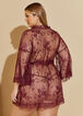 Lace Robe And Thong Set, Burgundy image number 1