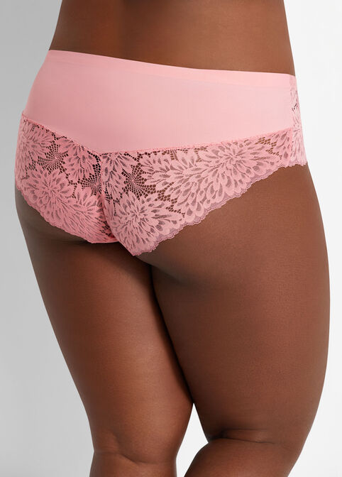 Micro Fiber & Lace Brief Panty, Light Pink image number 1