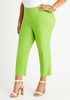 Stretch Pull On Capri Pants, Parrot Green image number 0